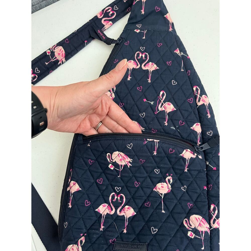 Retired Pattern Vera Bradley Sling Backpack Flirty Flamingos 27611-T93 - Picture 3 of 5